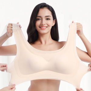 ลดเสื้อชั้นในแบบเต็มคัพไซส์ใหญ่เสื้อชั้นในใส่นอนสำหรับผู้หญิง200กก. แบบเสื้อกล้ามไร้โครงเหล็กแบบบางสำหรับสาวอวบ