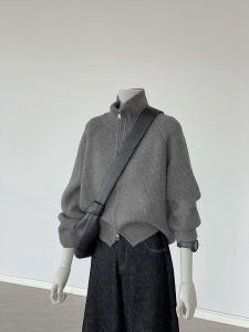 Áo Len Cardigan Cổ Cao Dày Hai Khóa Kéo Phong Cách Mỹ Cổ Điển Dành Cho Nữ Áo Khoác Ngoài Thời Trang Thu Đông Xuân