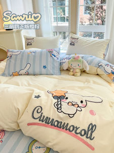 Thickened Pure Cotton Flannel Bedding Set Childrens Cartoon Design Three-Piece Bedding Set Winter Use Durable Bed Sheet Cover