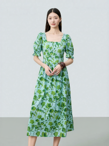 INLIFE | Beach Vacation Style Cinched Waist Floral Print Dress