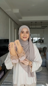269 Women Smart-Casual Ribbon Bow Modern Square-toe Silhouette Chic Aesthetic Shoe Kasut Tumit Rendah Perempuan Comel