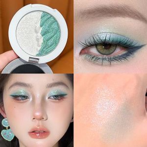 3 Colors Two-tone Glittering highlighter Pressed Powder Pearlescent Smooth Delicate High-Gloss Soft Mashed Potatoesand Texture