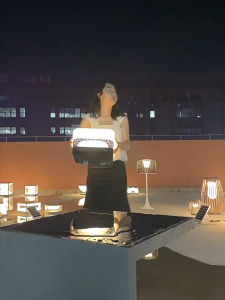 Đèn Trụ Cổng Vuông Hoa Văn Đục Lỗ Ánh Sáng Dịu Dùng NLMT