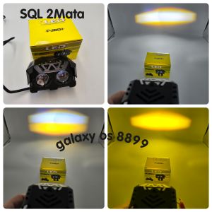 Lampu Tembak SQL 2 Mata Fuzion Putih Kuninb Universal Semua Motor Mobil - Fooglamp SQL 2 Mata Variasi