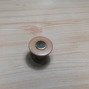 9190 Wooden Knob with Brass Base For Cabinet Handle