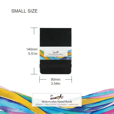 SeamiArt A4/A5 Drawing Notebook Sketchbook Handbook 300gsm paper 24sheets for Watercolor Acrylic Marker Pen Oil Paint Gouache