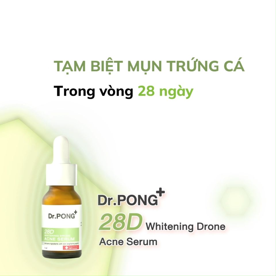 Serum giảm mụn ngừa thâm mụn Dr.PONG 28D Whitening Drone Acne 15ml