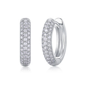 JIUZUAN D color moissanite stud earrings 925 silver 18K gold plated hoop earrings womens wedding party jewelry with gift box