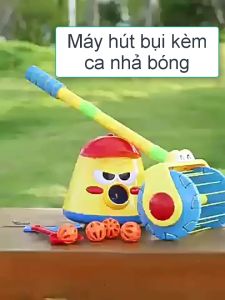 Đồ chơi máy hút bụi kèm robot nhả bóng chất liệu nhựa ABS có âm thanh chạy pin