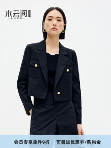 Elegant Short Black Suit Jacket for Women Commute Design Sensation Spring New Arrival Polyester Viscose Fiber Long Sleeve