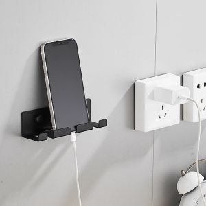 SUS304 Wall-Mounted Plug Organizer Hook for Cords Multifunctional Space-Saving Hanger for Appliances Sturdy Design Home Office