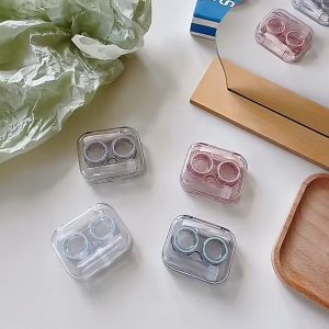 BRG Softlens Case Bening Plastik Tempat Kontak Lensa + Penjepit + Tongkat Tempat Softlens Bening Satu Set Tempat Kontak Lensa Mata