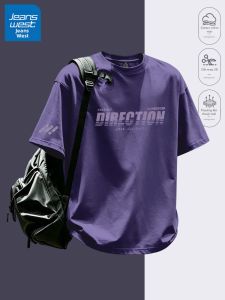 Jeanswest | American Style Pure Cotton Casual T-shirt Men Round Neck Short Sleeve