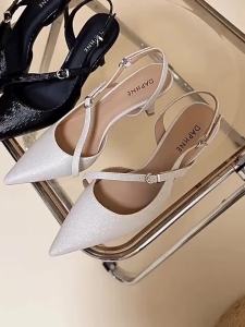 Daphne | French Elegant Style High Heel Peep Toe Sandals