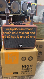 NEW 2025 | Loa Xách Tay 3 Đường Tiếng KP B68 2 Bass 1 Treble Công Suất Lớn Kèm 2 Mic Kết Nối Đa Dạng.