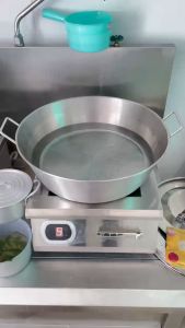 Chảo Inox 430 Đáy Dày 3mm Thanh Dày 1.2mm 45/50/55/60CM - Dùng Được Cho Bếp Từ