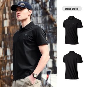 Jeep | Jeep Quick Dry Outdoor Polo Shirt Mens UPF50+ Sun Protection Short Sleeve Summer Sports Collar Breathable Lightweight T-Shirt