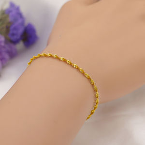 สร้อยข้อมือทองคำ 24K สำหรับผู้หญิง เครื่องประดับแฟชั่น ไม่ซีดจาง อุปกรณ์ตกแต่งผมแบบสวมหัว โลหะผสม