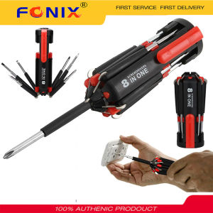 FONIX 8 In 1 Screwdriver Set with LED Light Tool Set Folding Screwdriver Bits Multitool Household Repair Tool