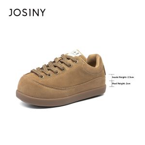 Josiny | Thick Sole Red Retro Casual Athletic Sneakers