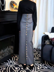 Stylish Single-Breasted Ol Professional Dress 2024 Fall and Winter New Arrival Elegance Fancy Split Slimming Skirt