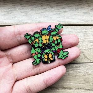 Bandai | Retro Turtles Enamel Pin Cute Group Metal Brooch Badge for Backpacks Cartoon Collection Decorative Jewelry Gift