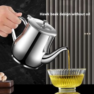 Stainless Steel Oil Container Can Kitchen Oil Filter Pot Household Oil Strainer with filter
