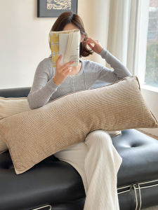 Luxury Living Room Sofa Long Pillow Bed Headrest Backrest Cushion Soft Plush Core Included Velvet Material Washable Pure Color