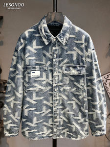LIANSENNIAO | Áo Sơ Mi Denim Mỹ Cổ Điển Đã Rửa Nặng