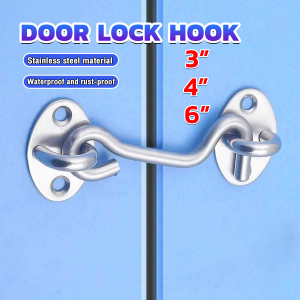 Windows Hook Lock Stainless Steel Cabin Hook And Eye Latch Lock for Sliding Shed Gate Door Catch Silent Holder 3inch 4inch 6inch