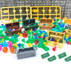 Small Particle Building Blocks Diamond Treasure Chest Gemstone Accessories Scene Props for Figurines Toy Construction Sets
