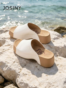 Josiny | White Thick Sole Summer High Heel Beach Sandals