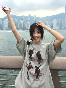 American Pure Cotton Shoulder Short sleeve T-shirt Women 2024 New Popular Summer Fashion Brand Design Sense Niche Half Sleeve Top