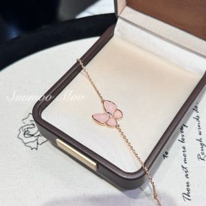 Fashion Classic Pink Butterfly Synthetized Zircon Copper Alloy Bracelet Womens Style SUUMOOMOO Jewelry Accessory