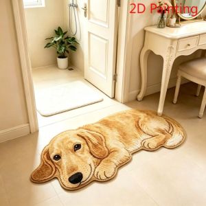VIKAMA Cute Dachshund Shaped Plush Rug Washable Anti Slip Alfombra Bedroom Bathroom Entryway Pet Lover Home Decor Mat