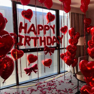Love Red I LOVE YOU Balloon Set is suitable for decorating the atmosphere of birthdays Valentines Day and anniversaries