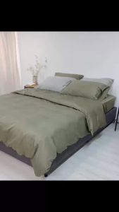 Bộ chăn ga gối lụa Cotton Tencel Cao Cấp (Áo) Changmi Bedding 60S siêu mềm mượt và mát lạnh - Xanh Army
