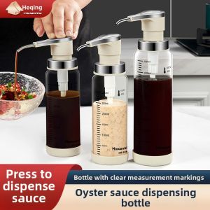 Vacuum Pump Squeezable Glass Oyster Sauce Bottle