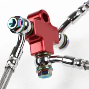 Hydraulic Brake Hose Pipe Tee Coupling Tee Fitting Connector 3way Adapter for Motorcycle Dirt Pit Bike ATV Brake System Bracket Brake Oil Hose Motorcycle Hydraulic CNC Pipe Three-way Connector / Tee Coupling Coupling for Modification Tubes Adapter Bracket