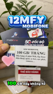 ( CÓ ESIM ) Sim 4G 5G Mobifone Giá Rẻ 12MFY Trọn Gói 12 Tháng - Data 100GB/Tháng - Dung Lượng Không Chia Giới Hạn Theo Ngày - Sim Dùng Toàn QUốc. FREESHIP - CHƯA KÍCH HOẠT