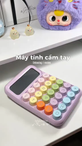 Máy tính cầm tay máy tính bỏ túi phím cơ 12 Chữ Số Cỡ Lớn nhiều màu sắc xinh xắn thiết kế nhỏ gọn