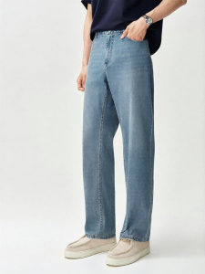 MIANXIANSHENG | Cool Feeling Loose Tencel Straight Jeans