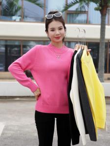 Export Orders Good Goods Best Selling 100% Pure Cotton Mock Neck Sweater Female Autumn and Winter Undershirt Pullover Loose Knitwear