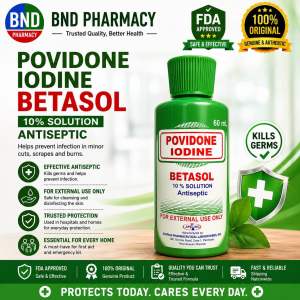 POVIDONE IODINE 10% Solution Antiseptic 60ML FDA Approved BNDPHARMA
