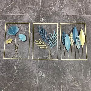 ✨ COD ✨E.HOME Warna WALL Decor Hiasan Dinding Aesthetic Frame Metal Gold Daun Leaf Nordic Dinding besi sofa ruang tamu kreatif modern latar belakang dinding hiasan dinding bunga dan hiasan dinding daun kerajinan logam pajangan dinding aesthetic 43*30cm