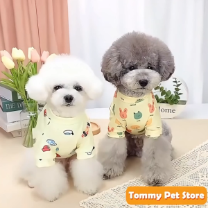 New Cotton Cartoon Animal Print Pet Shirt for Small to Large Dogs and Cats Comfortable Summer Fashion XS-XXL