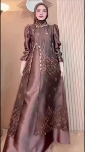 BISA COD Manda Dress Velvet Tille Payet Dress Wanita Terbaru 2025 Kekinian Dress Untuk Kondangan