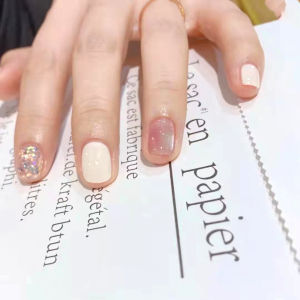 Short Nail Tips Female Wearable False Nails Cat Eye Design Detachable Glue on Nail Art Stickers Fashionable Cosmetic Tools