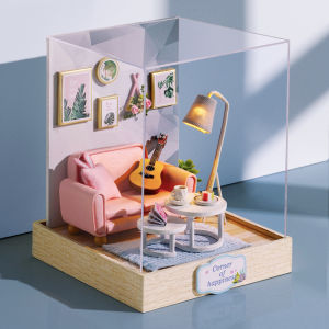Wooden Doll House DIY Small House Kit Making Room Toys 3D Puzzle Assembly Building Model Toys for DollHouse Birthday Gifts