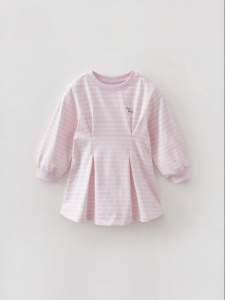 Marc&Janie | Striped Cotton Waist-Accentuating Girls Dress